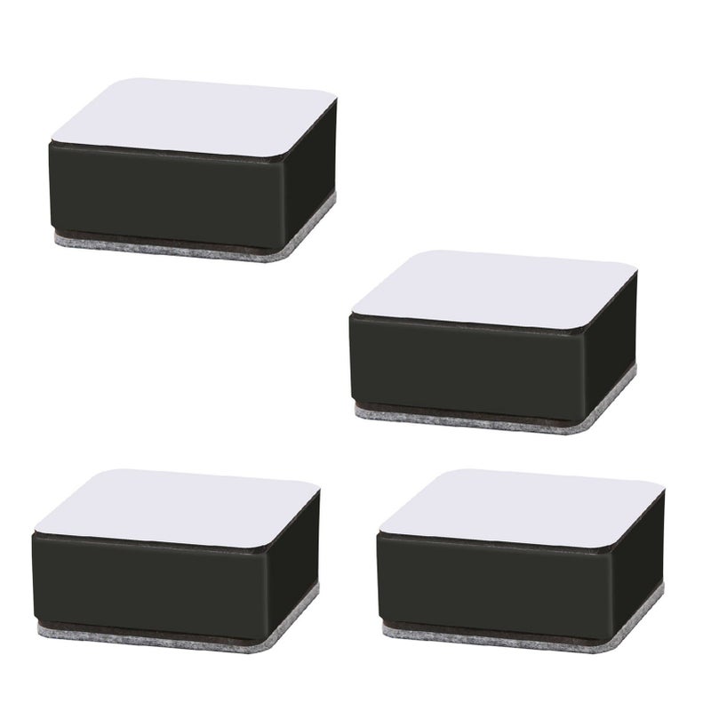 Carbon Steel Furniture Risers Self Adhesive Furniture Lift Anti Slip Low Noise Bed Lifter with Felt Pad for Sofa Couch Black - Image 4