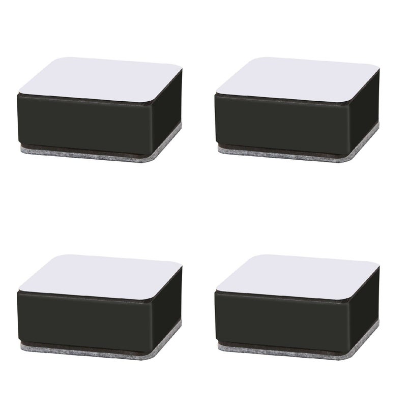 Carbon Steel Furniture Risers Self Adhesive Furniture Lift Anti Slip Low Noise Bed Lifter with Felt Pad for Sofa Couch Black - Image 1