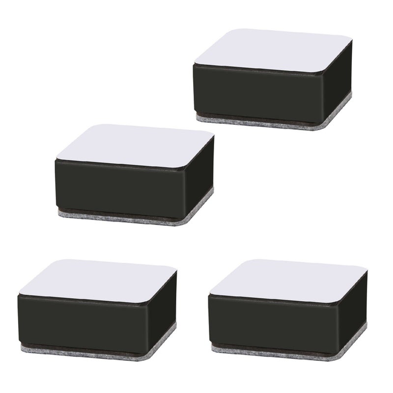 Carbon Steel Furniture Risers Self Adhesive Furniture Lift Anti Slip Low Noise Bed Lifter with Felt Pad for Sofa Couch Black - Image 3