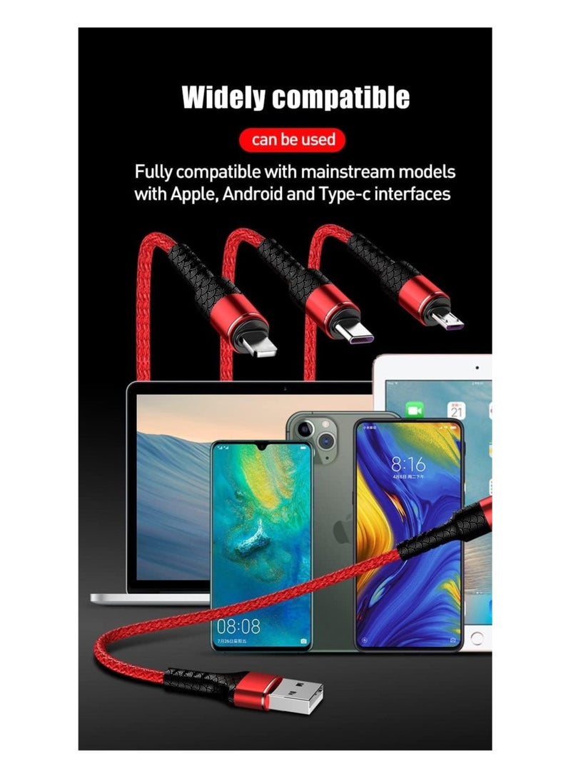 ELTRAZONE 3 in 1 Multi 5A original fast charging 1.2m cable, CE, FCC, ROSH Certified, Lighting/Type C/Micro, compatible with iPhone 3A /Huawei/Samsung/OPPO vooc/Xiaomi/Honor TYPE C 5a (Multicolored 2M) - Image 5
