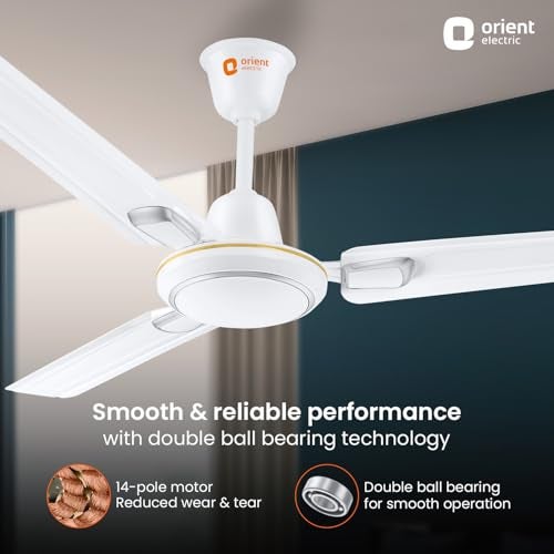 Orient Electric أورينت إليكتريك 1200 مم باسيفيك إير ديكو | مروحة سقف زخرفية | تدفق هواء قوي | بتصنيف نجمة BEE1 | ضمان لمدة سنتين | أبيض فضي، عبوة من 1 - Image 5