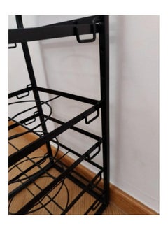 EMZJ 4-Layer CounterTop Kitchen Pots Utensil Storage Rack Wall Mountable Adjustable Plates Cabinet  - Image 3