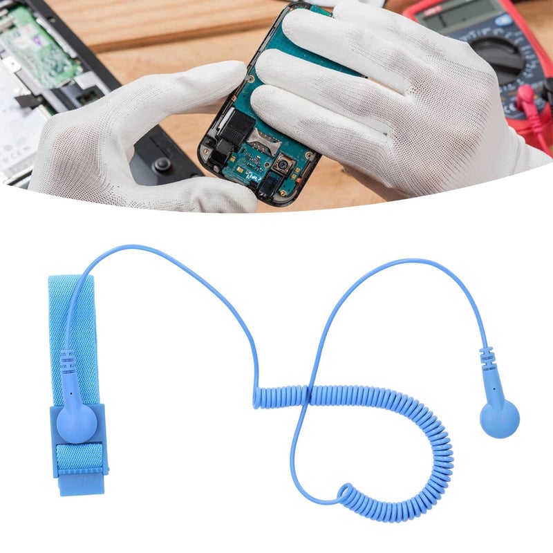 SCHOFIC Anti-Static [ESD] Safe Discharge Wristband Wrist Strap band Grounding Cord B2B Tool- Blue (10) - Image 5