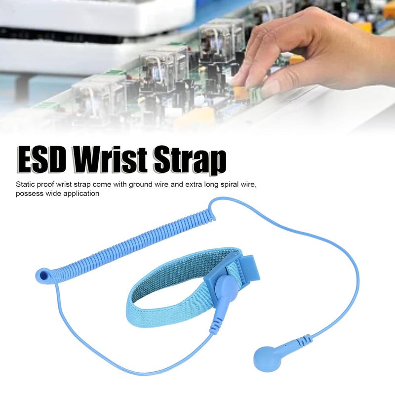 SCHOFIC Anti-Static [ESD] Safe Discharge Wristband Wrist Strap band Grounding Cord B2B Tool- Blue (10) - Image 4