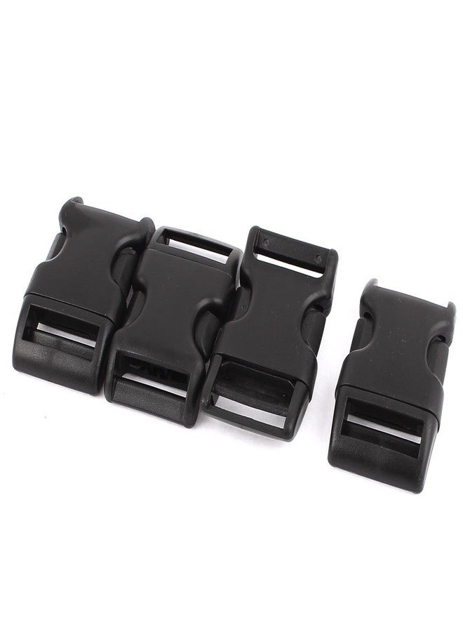 WowObjects ABS Clasp Side Quick Release Buckle 25mm Webbing Strap 4pcs Black - Image 1