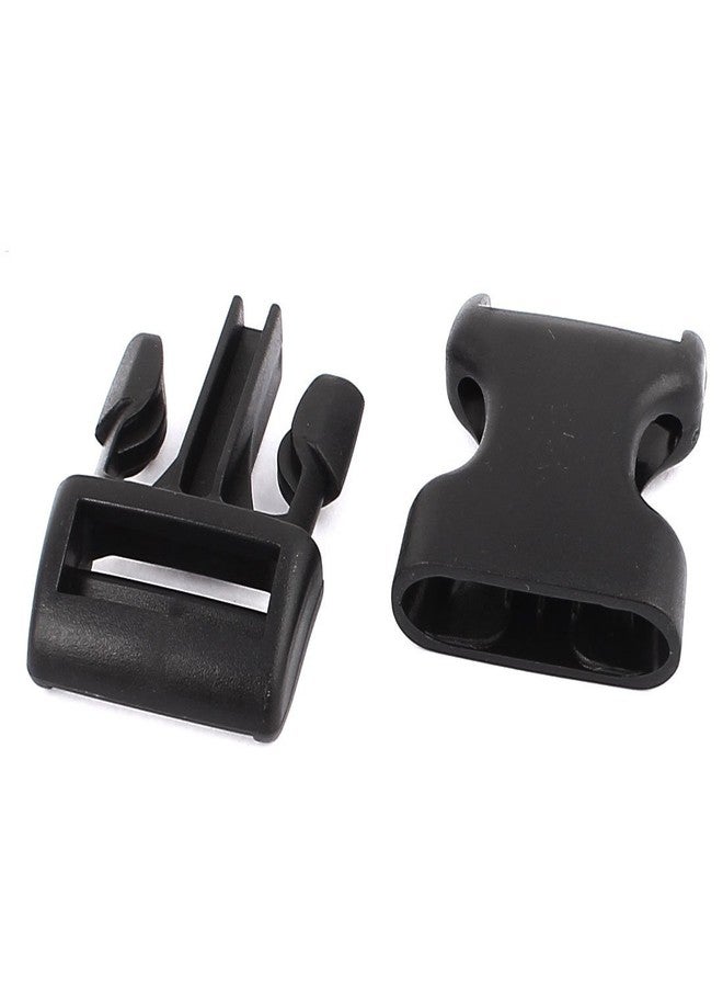 WowObjects ABS Clasp Side Quick Release Buckle 25mm Webbing Strap 4pcs Black - Image 2