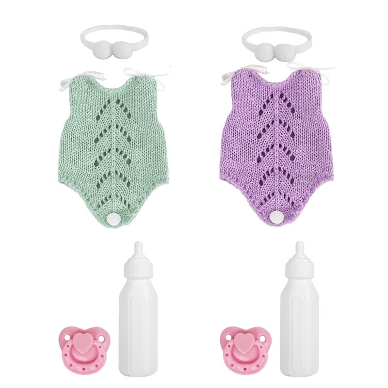 Mire & Mire 7 Inch Reborn Baby Dolls Clothes - Full Silicone Mini Baby Dolls Accessories Gift Set ï¼ˆ2 Piece Setï¼‰ - Image 2