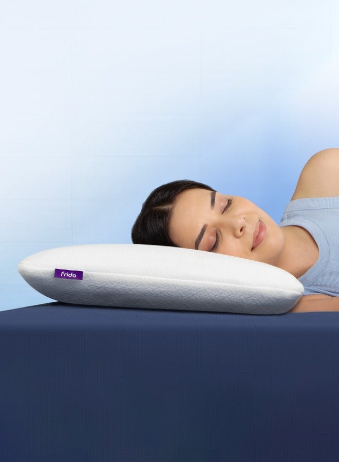 Frido Ultimate Sleep Pillow, Orthopedic Grade Gel Memory Foam for Neck & Shoulder Pain Relief, Includes Bamboo Pillow Cover, King Size Pack of 1, White - Image 1