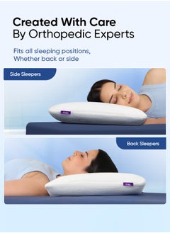 Frido Frido Ultimate Sleep Pillow, Orthopedic Grade Gel Memory Foam for Neck & Shoulder Pain Relief, Includes Bamboo Pillow Cover, King Size Pack of 1, White  - Image 2