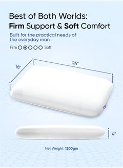 Frido Frido Ultimate Sleep Pillow, Orthopedic Grade Gel Memory Foam for Neck & Shoulder Pain Relief, Includes Bamboo Pillow Cover, King Size Pack of 1, White  - Image 3