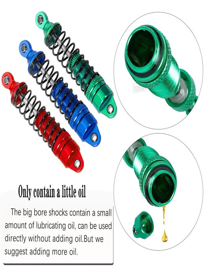 hopsupRC Full Aluminum Big Bore RC Shocks Absorber Damper Upgrades Part for 1/18 Granite Grom Mega 380 Brushed 4x4 Monster Truck RTR,Front Rear Assembled Full Metal Shocks,4PCS Green - Image 4