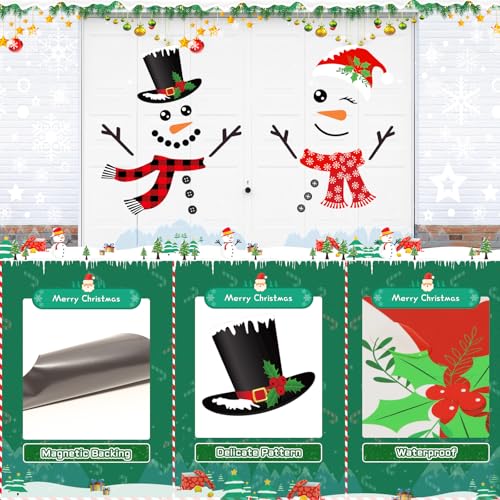 Chambom Christmas Garage Door Decorations 28PCS Xmas Magnets Snowman Reindeer Tree More for Refrigerator Car Home Party IndoorOutdoor - Image 3