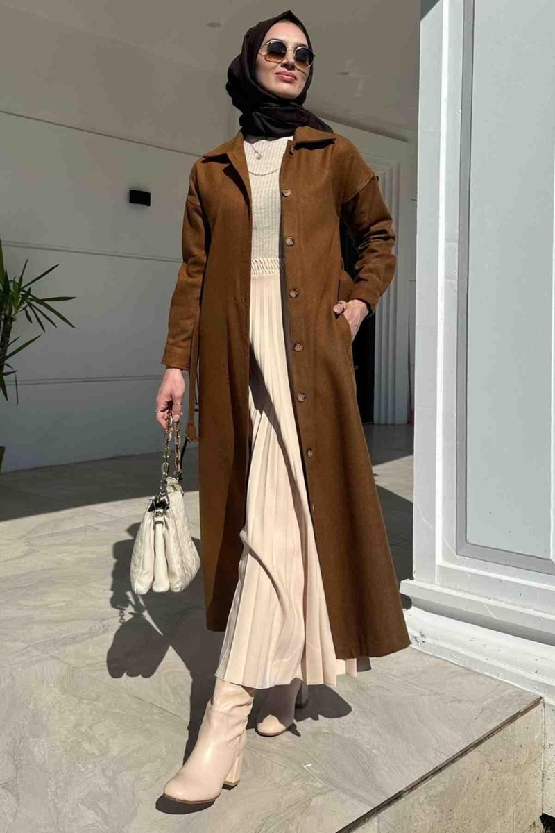 Rabia Şamlı Asmin Cashmere Coat Tan - Image 1