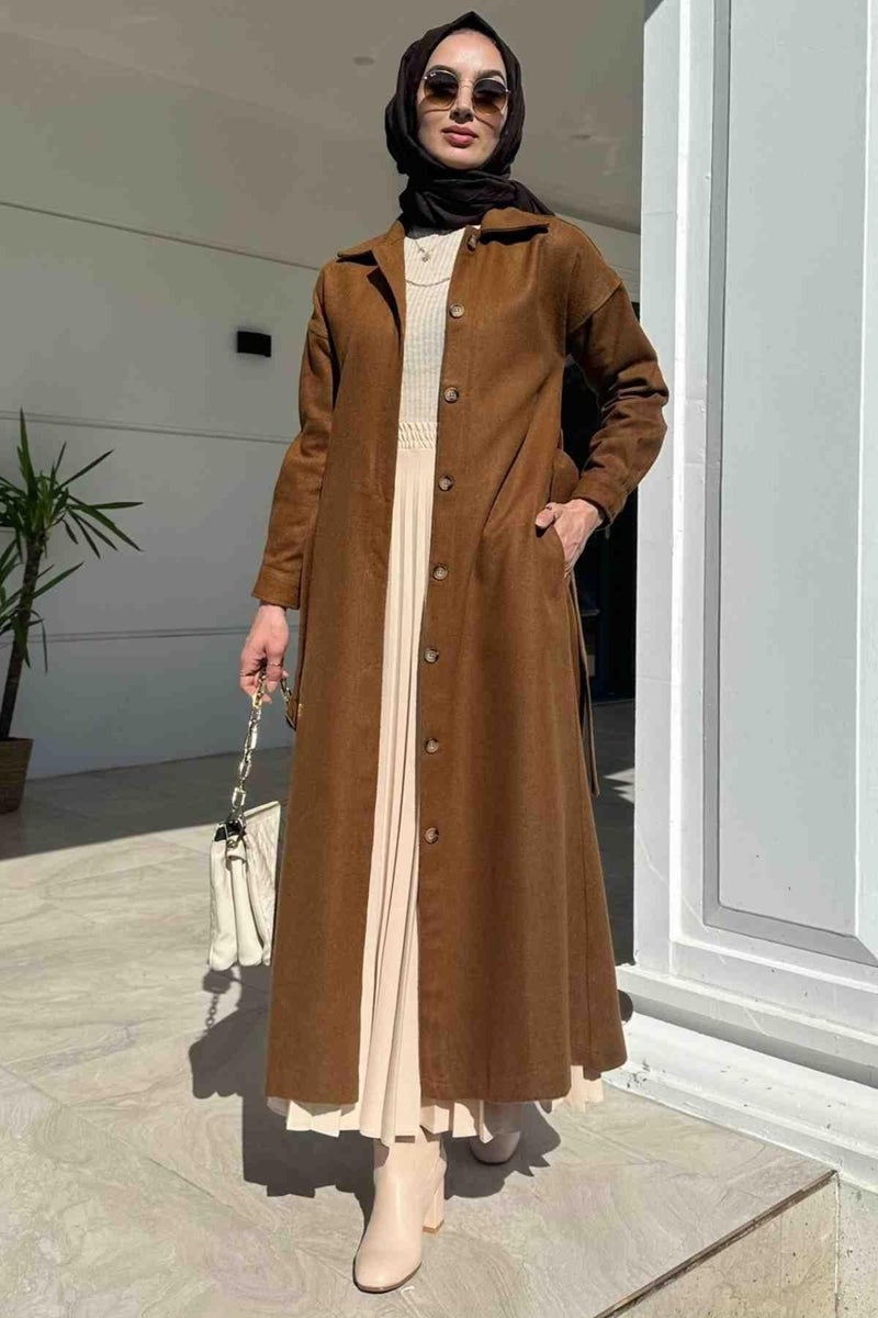 Rabia Şamlı Asmin Cashmere Coat Tan - Image 2