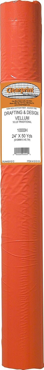 Clearprint 24" x 50 Yards 1000H Design Vellum Roll, 16 lb., 100% Cotton, 1 Each - Image 5