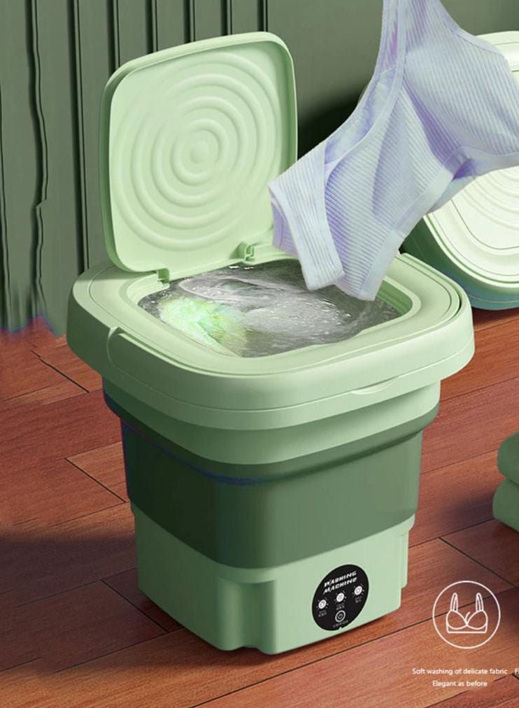 Mini Folding Washing Machine for Baby Clothes, Underwear or Small Items Portable Folding Turbo Washing Machine with Drain Basket for Apartment, Camping Travel Gift for Friends or Family 8L - Image 1
