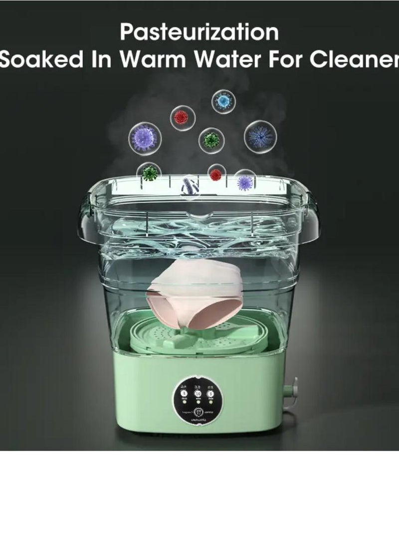 Mini Folding Washing Machine for Baby Clothes, Underwear or Small Items Portable Folding Turbo Washing Machine with Drain Basket for Apartment, Camping Travel Gift for Friends or Family 8L - Image 3