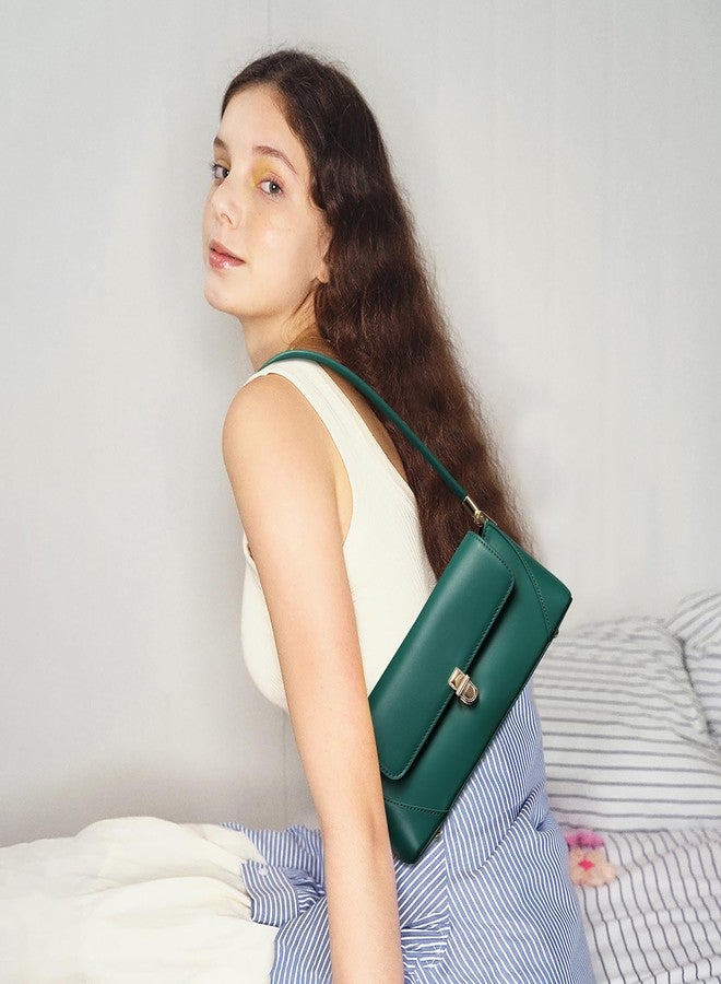 Keyli Vintage Shoulder Bag for Women Retro Classic Handbag Cute Small Purse Fashion Leather Mini Hobo Clutch, 1.0-green, Small - Image 4