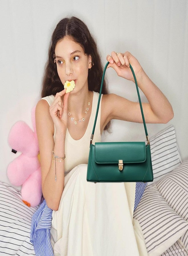 Keyli Vintage Shoulder Bag for Women Retro Classic Handbag Cute Small Purse Fashion Leather Mini Hobo Clutch, 1.0-green, Small - Image 3