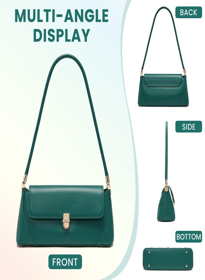 Keyli Vintage Shoulder Bag for Women Retro Classic Handbag Cute Small Purse Fashion Leather Mini Hobo Clutch, 1.0-green, Small - Image 5