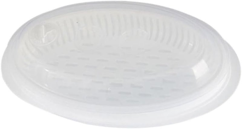 Microwave Fish Steamer Plate with Lid, Versatile Vegetable and Fish Steaming Dish, Fast Heat-conductive Covered Food Steamer for Healthy Kitchen Cooking - Image 1