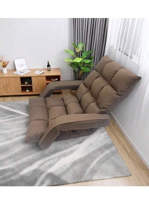 Portable Folding Chair Single Floor Lazy Sofa with Handle Adjustable Back