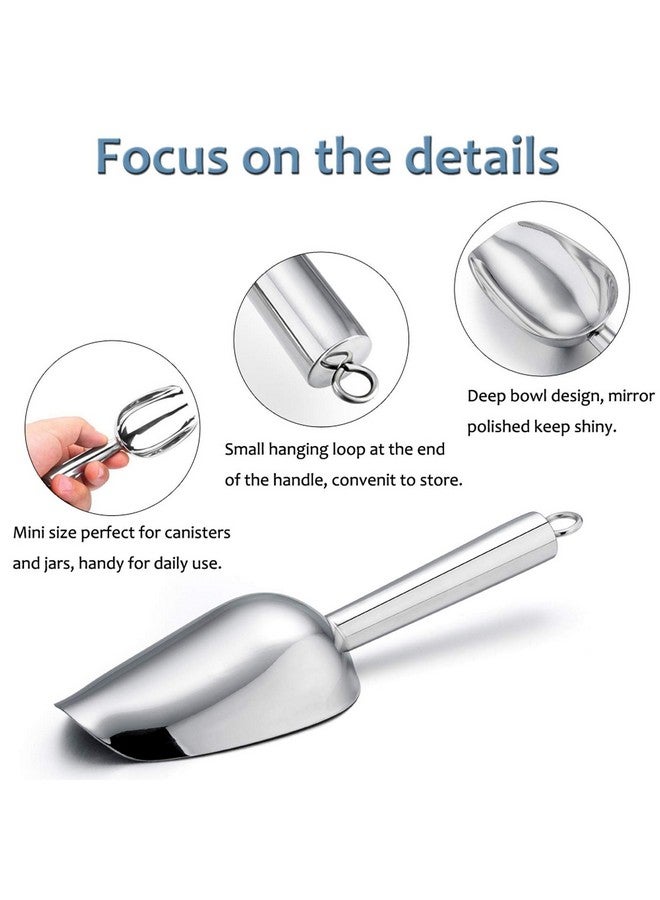 E-far E-far Mini Scoop, 3 Ounce Stainless Steel Kitchen Utility Scoops, Ideal for Candy/Ice Cube/Flour/Sugar/Coffee Bean/Protein Powder, Food Grade & Anti Rust, Easy Clean & Dishwasher Safe (4 Pack)  - Image 4