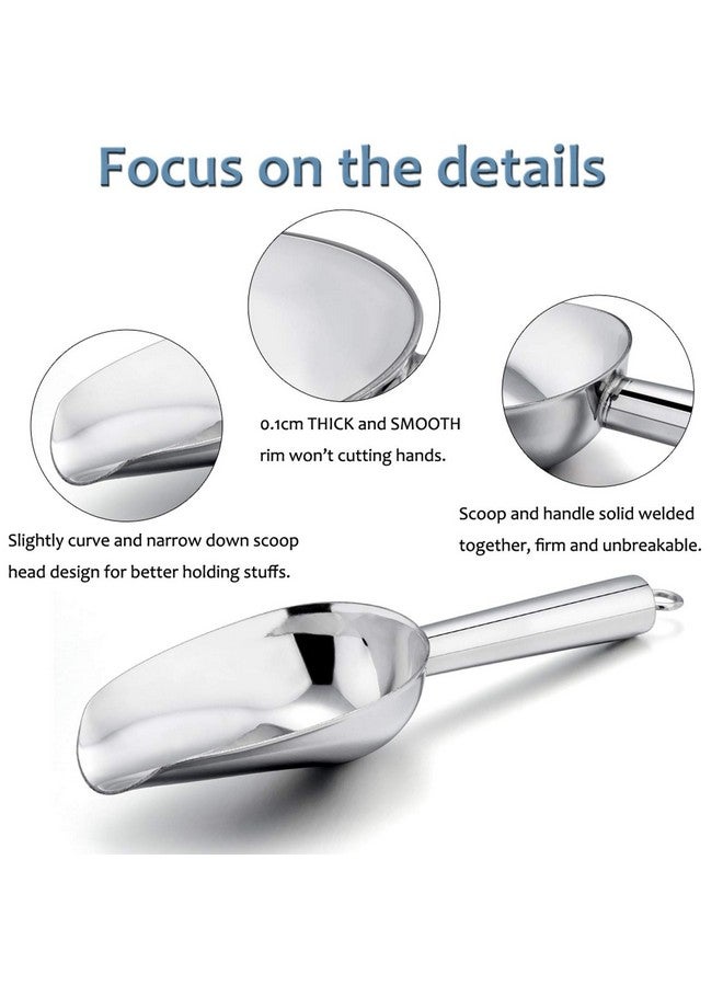 E-far E-far Mini Scoop, 3 Ounce Stainless Steel Kitchen Utility Scoops, Ideal for Candy/Ice Cube/Flour/Sugar/Coffee Bean/Protein Powder, Food Grade & Anti Rust, Easy Clean & Dishwasher Safe (4 Pack)  - Image 3