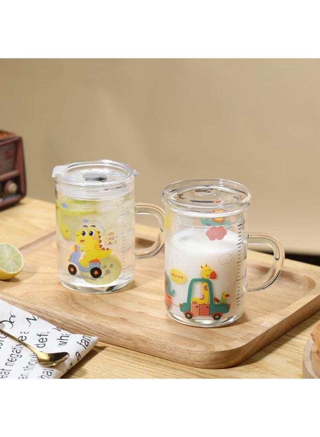 Weimingnuo Children's Milk Cup Microwave Safe High Temperature Resistant Glass Cup With Handle And Measurement Scale Yogurt Breakfast Cup - Image 3