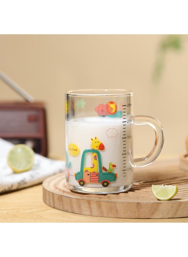 Weimingnuo Children's Milk Cup Microwave Safe High Temperature Resistant Glass Cup With Handle And Measurement Scale Yogurt Breakfast Cup - Image 4