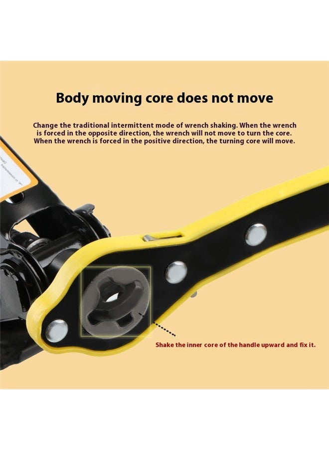yongsheng Universal Automotive 360° Swivel Labor-Saving Jack Ratchet Wrench Positive And Reversal Knob，Auto Labor-Saving Jack Ratchet Wrench with Long Handle for Scissor Jack, Lug Wrench for Tire Jack, Car Jack Wrench Positive and Reversal Knob Design  - Image 3