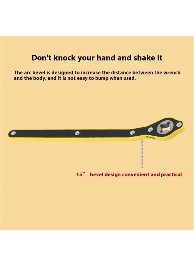 yongsheng Universal Automotive 360° Swivel Labor-Saving Jack Ratchet Wrench Positive And Reversal Knob，Auto Labor-Saving Jack Ratchet Wrench with Long Handle for Scissor Jack, Lug Wrench for Tire Jack, Car Jack Wrench Positive and Reversal Knob Design  - Image 5