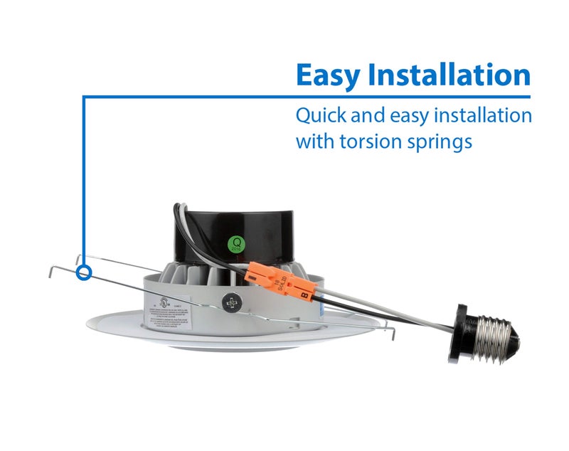 NICOR Lighting DEB56-20-120-4K-WH LED Eyeball Retrofit Downlight Kit for 5 and 6 in. Housings in 4000K, White - Image 5