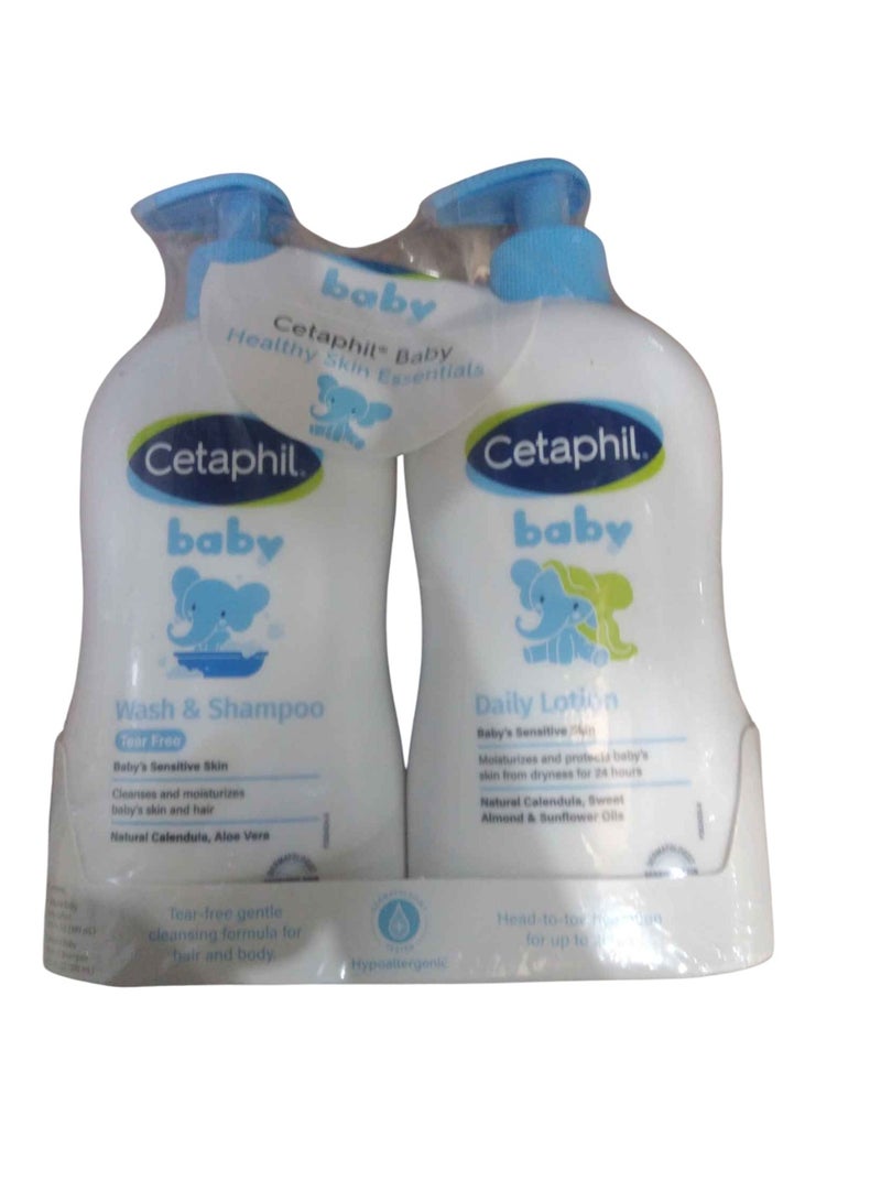 Cetaphil Cetaphil Baby Wash & Shampoo Plus Daily Lotion, 2-Pack 