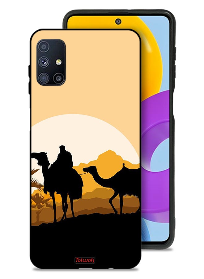 Tolwak Samsung Galaxy M51 Protective Case Cover Camels In Desert Art - Image 1