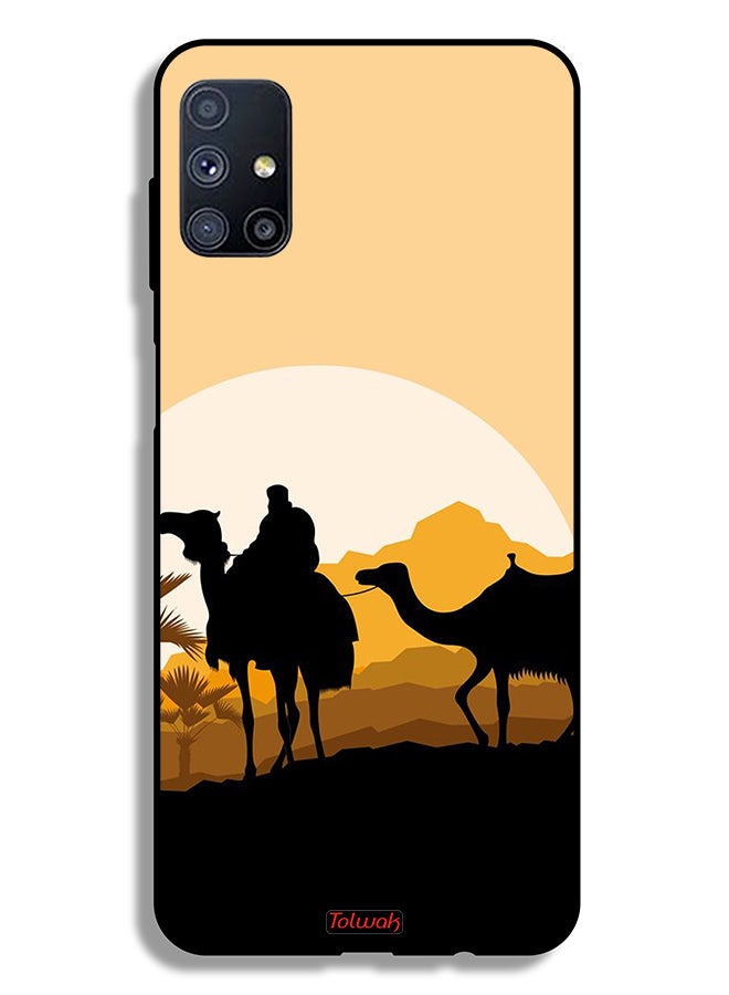 Tolwak Samsung Galaxy M51 Protective Case Cover Camels In Desert Art - Image 2