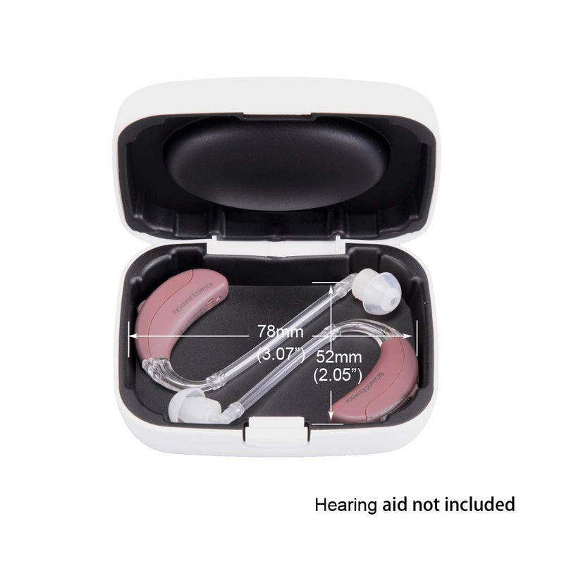 SoundLink Hearing Aid Case Hard - Portable Protective Storage Case for BTE CIC IIC ITE (White) - Image 3