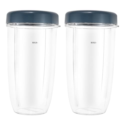 DRELD 2 Pack Blender 32OZ Cup with Lid, Compatible with Nutribullet 600W 900W Blender Juicer Accessory - Image 1