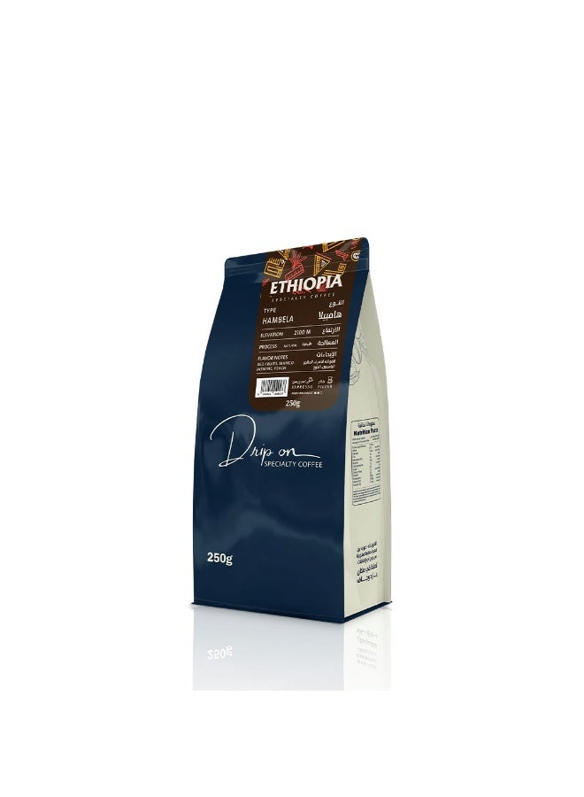 Drip On Ethiopia Natural Filter And Espresso 250 Gm