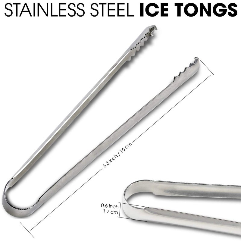 DUGATO Ice tongs, 2pcs Small Tongs 6.3 inch Stainless Steel with Sharp Teeth Make Grabbing Ice Easy, for Ice Bucket Ice Sugar Cubes Coffee Bar Food Serving - Image 2
