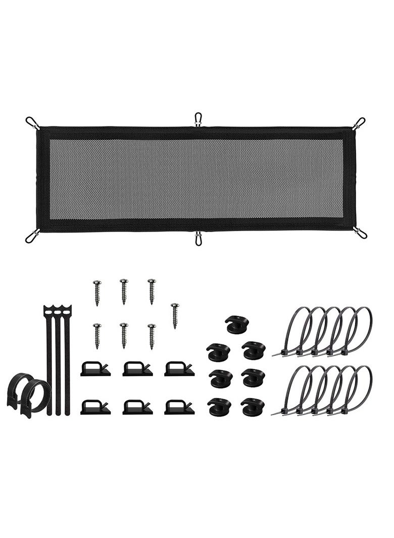 general Flexible desktop cable storage net under the table cable organizer tray hanging cable management device - Image 5