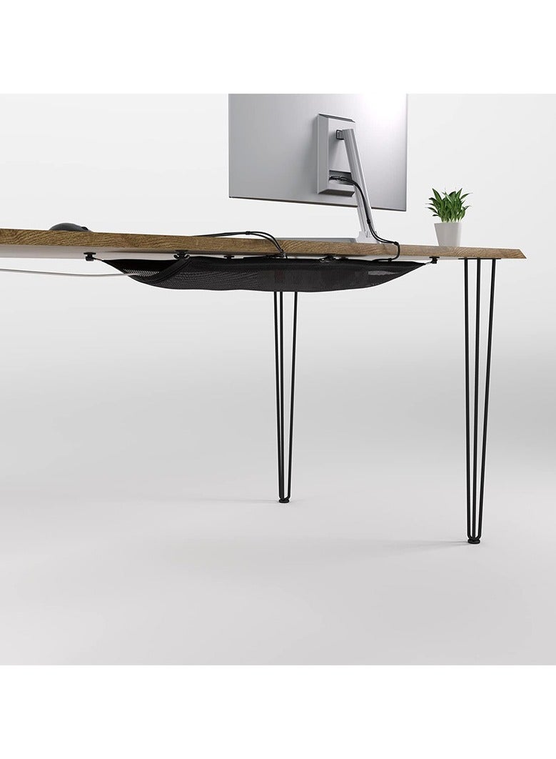 general Flexible desktop cable storage net under the table cable organizer tray hanging cable management device - Image 4