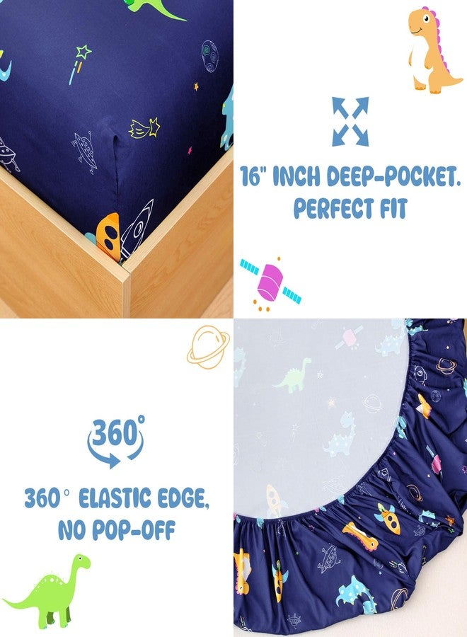 MICORAL Kids Twin Sheet Set Dinosaur, 3 Pieces Sheets for Boys & Girls, Soft Printed Microfiber Bed Sheets, Deep Pocket Cozy Toddler Bedding Set - Image 3