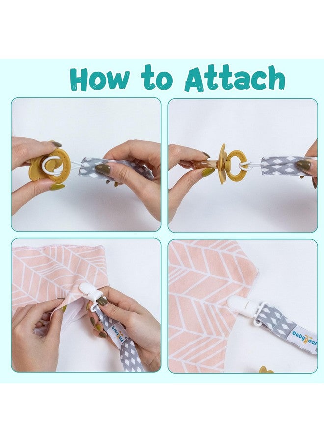 بيبي جول مشابك اللهاية من بيبي جول، عبوة من 3 قطع، حامل اللهاية مع سلسلة للأولاد والبنات، تناسب معظم أنواع اللهايات، وحلقات التسنين، والألعاب، والهدايا PS06 - Image 4