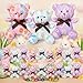 Haull 18 Pcs Easter Mini Plush Bears Bulk 4 Stuffed Animals Pastel Bear Gifts for Kids Print Bunny Stuffed Toys Classroom Exchange Prize Gifts Easter Basket Stuffers for Spring Egg Hunt Party Favors - Image 2