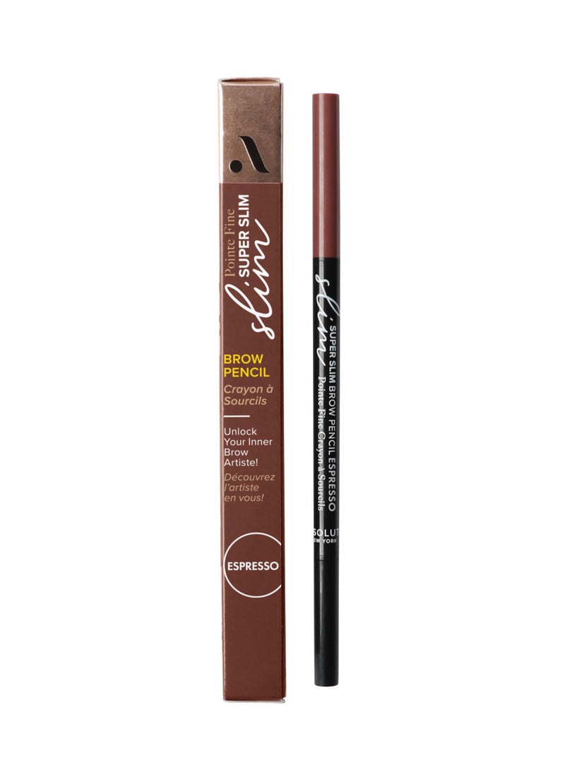Absolute New York Super Slim Brow Pencil, Fine Point, Dual Ended, Fade Resistant and Long Lasting (Espresso) - Image 1