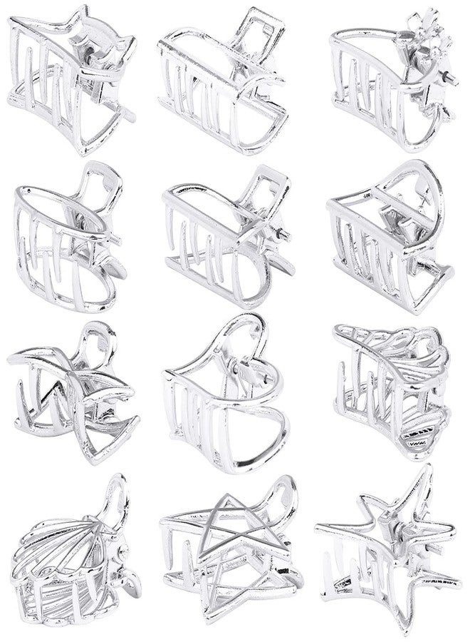 ANBALA Small Metal Hair Clips - Mini Non-slip Cute Silver Clips for Women Girls (12Pcs) - Image 1