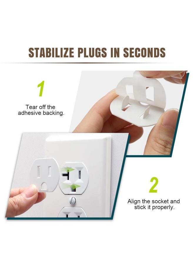 Lenink Loose Outlet Plug Fix, Glow in Dark, 12 Pack Plastic Snug Socket Secured, Outlet Tightener Insert, with Back Adhesive - Image 4