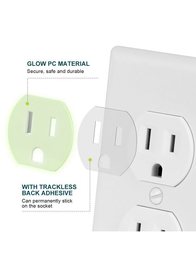 Lenink Loose Outlet Plug Fix, Glow in Dark, 12 Pack Plastic Snug Socket Secured, Outlet Tightener Insert, with Back Adhesive - Image 2