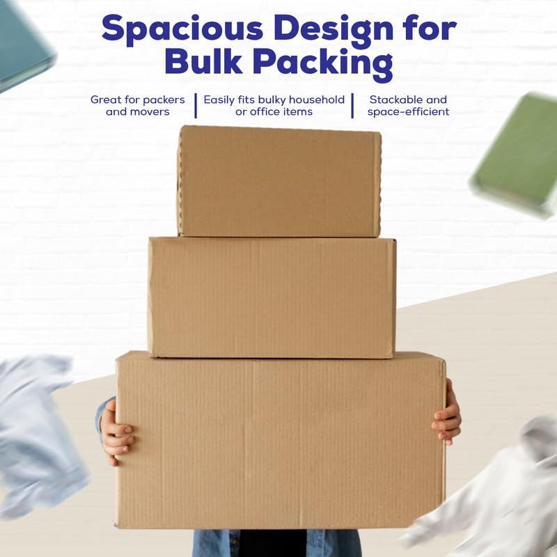 ADDANBI-PACK OF 3 |30"x19"x18" | 5ply Cardboard Boxes for Packaging | Brown Corrugated Box for | Shipping |Moving | Home Shifting | Parcel | Courier Packing box |Extra Large Carton Box - Image 3